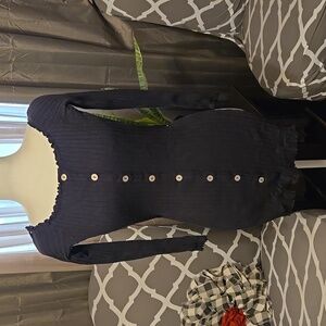 Black Ribbed Cotton Bodycon